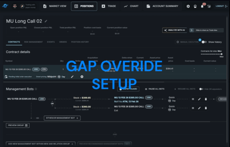 Gap Override Setup